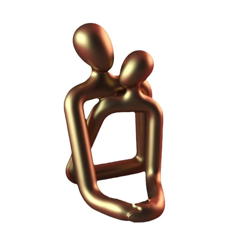 Embrace Sculpture, Antique Gold — view 3