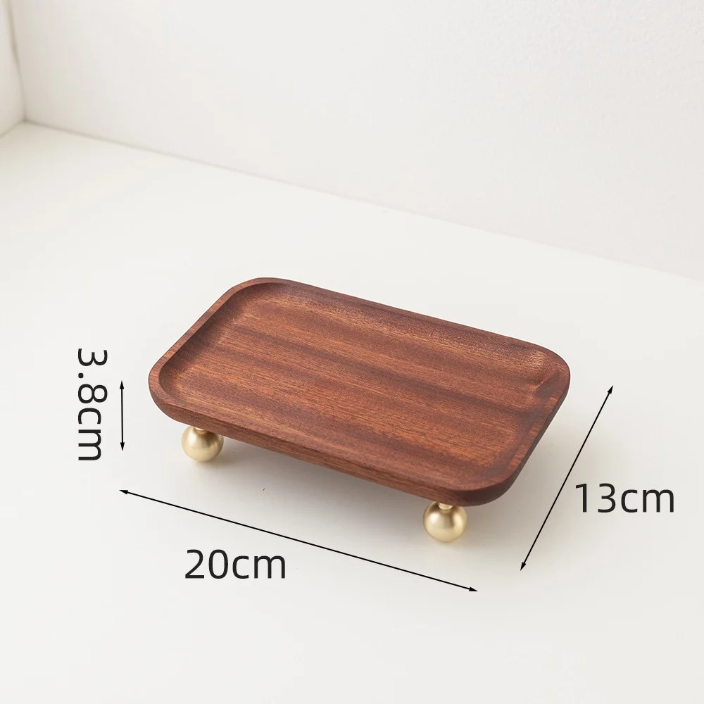 Footed Wood Tray, Rectangular — view 2