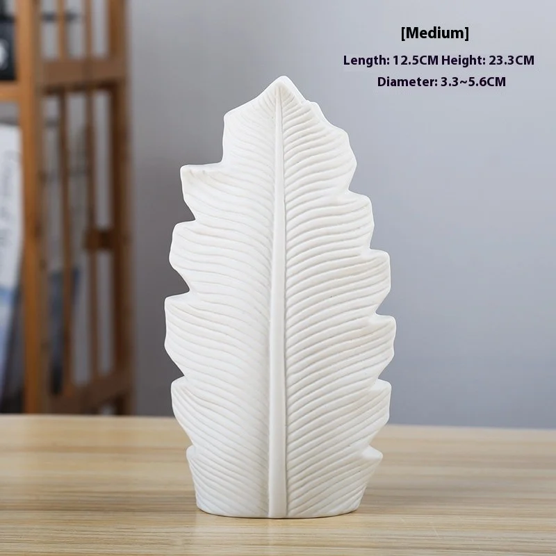 Leaf Vase, White, Medium — view 4