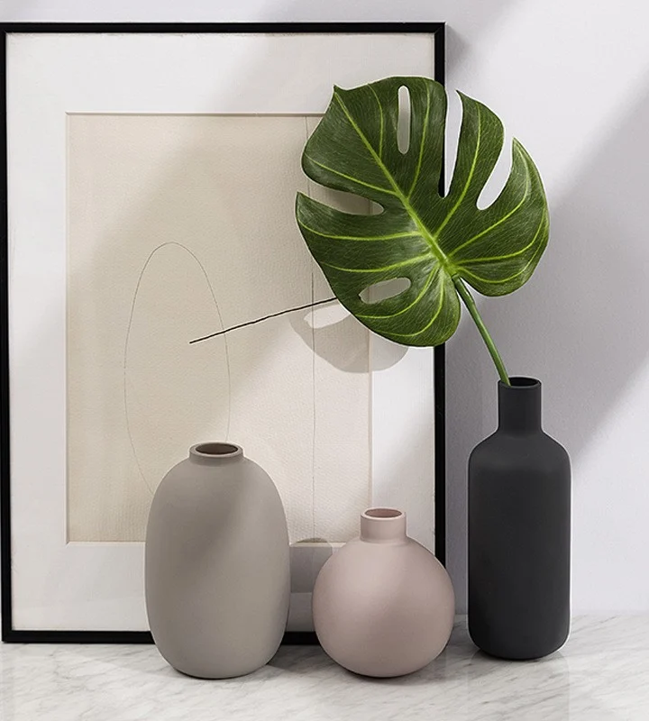 Morandi Bottle Vase, Charcoal