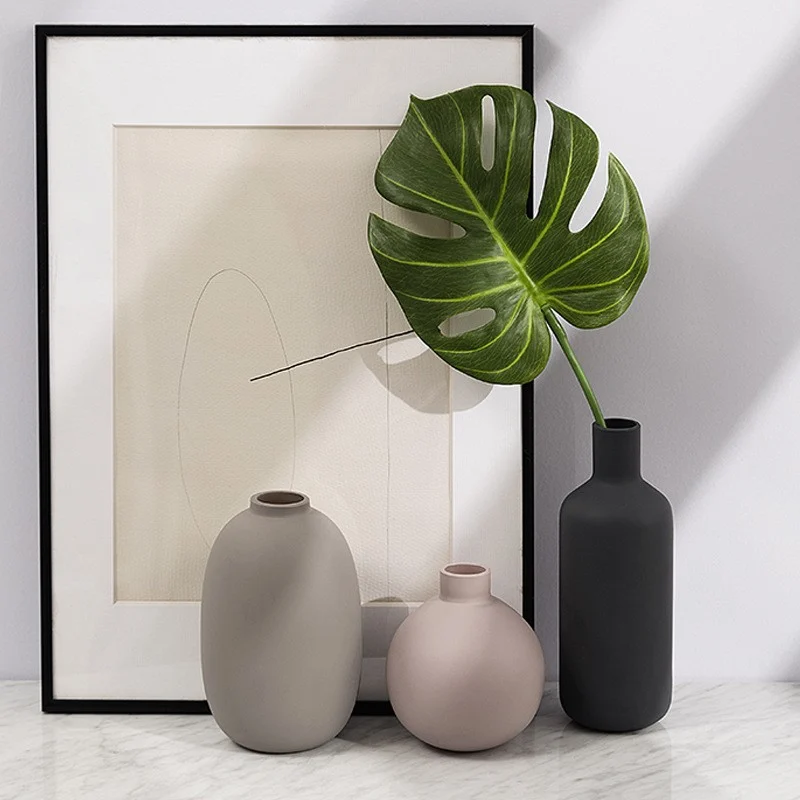 Morandi Bottle Vase, Charcoal