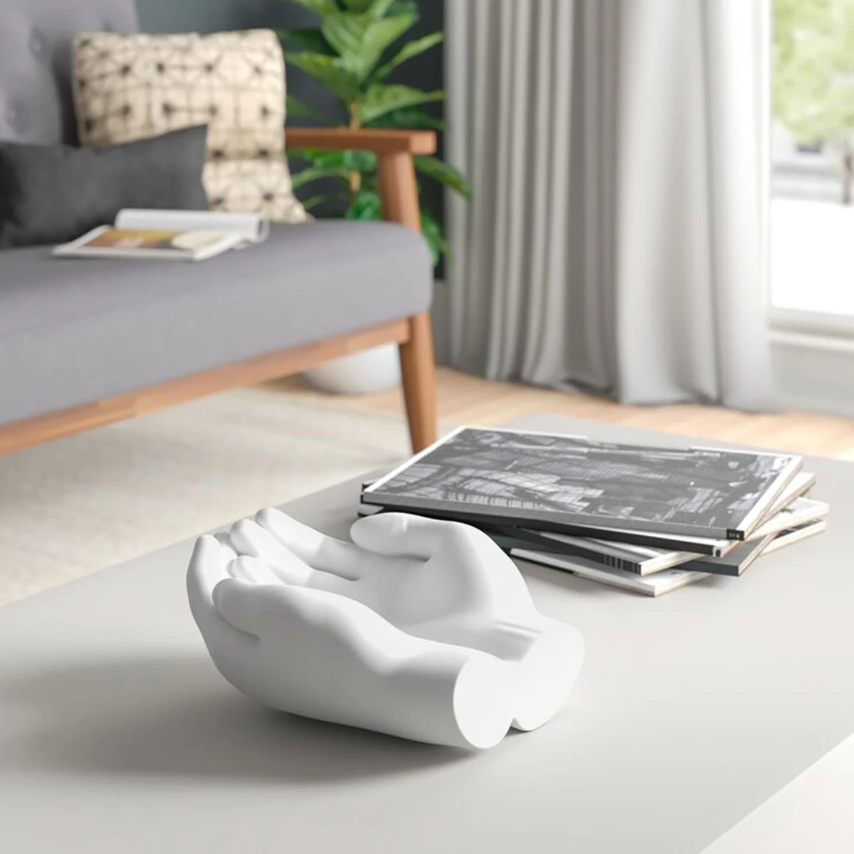 Open Hands Dish, White — view 2