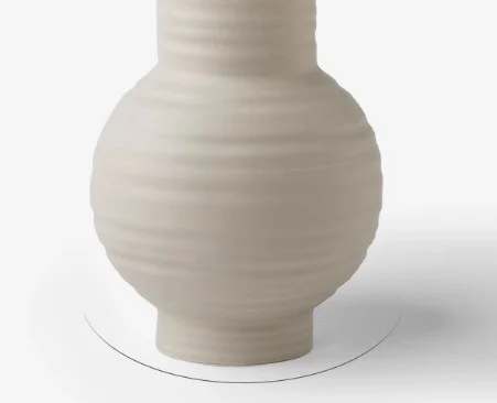 Ribbed Bulb Vase, Oat