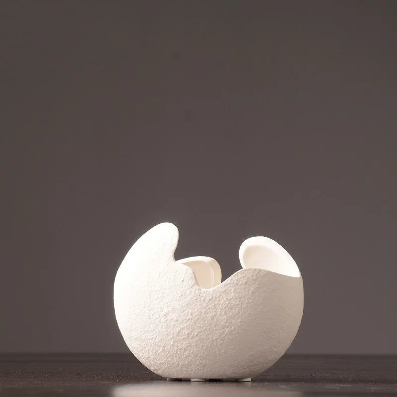 Shell-Form Vase, Textured White