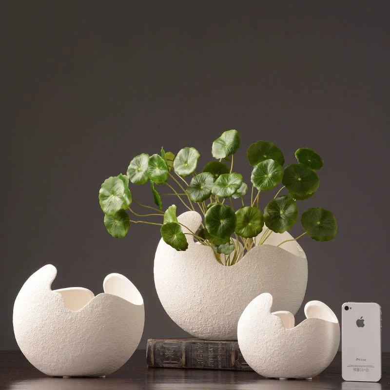 Shell-Form Vase, Textured White — view 2