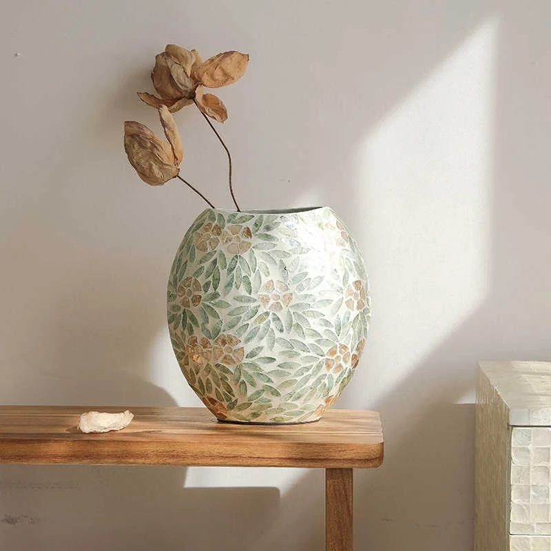 Shell Mosaic Vase, Small