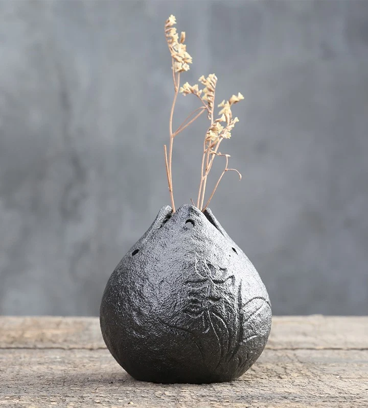 Stoneware Bud Vase, Lotus Bud