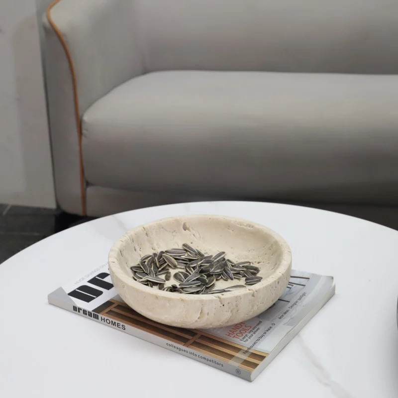 Travertine Bowl, Natural