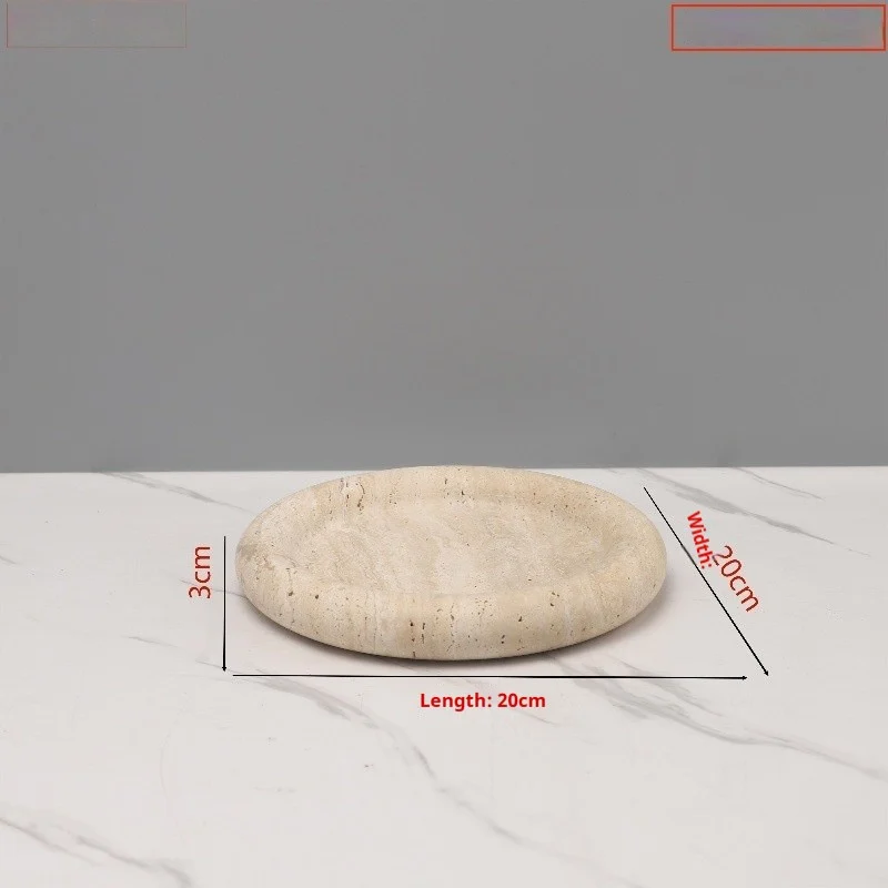 Travertine Round Tray, 20 cm — view 3