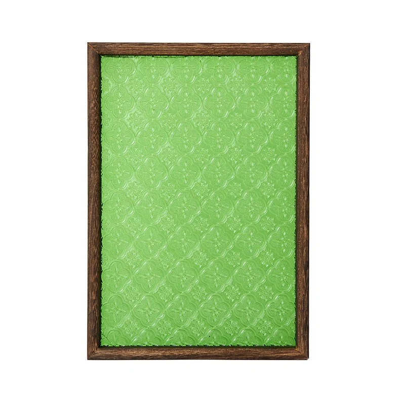Wood and Pressed Glass Tray, Green, Large — view 3